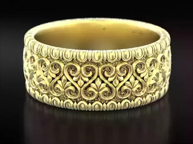 Engagement ring with vintage patterns 782