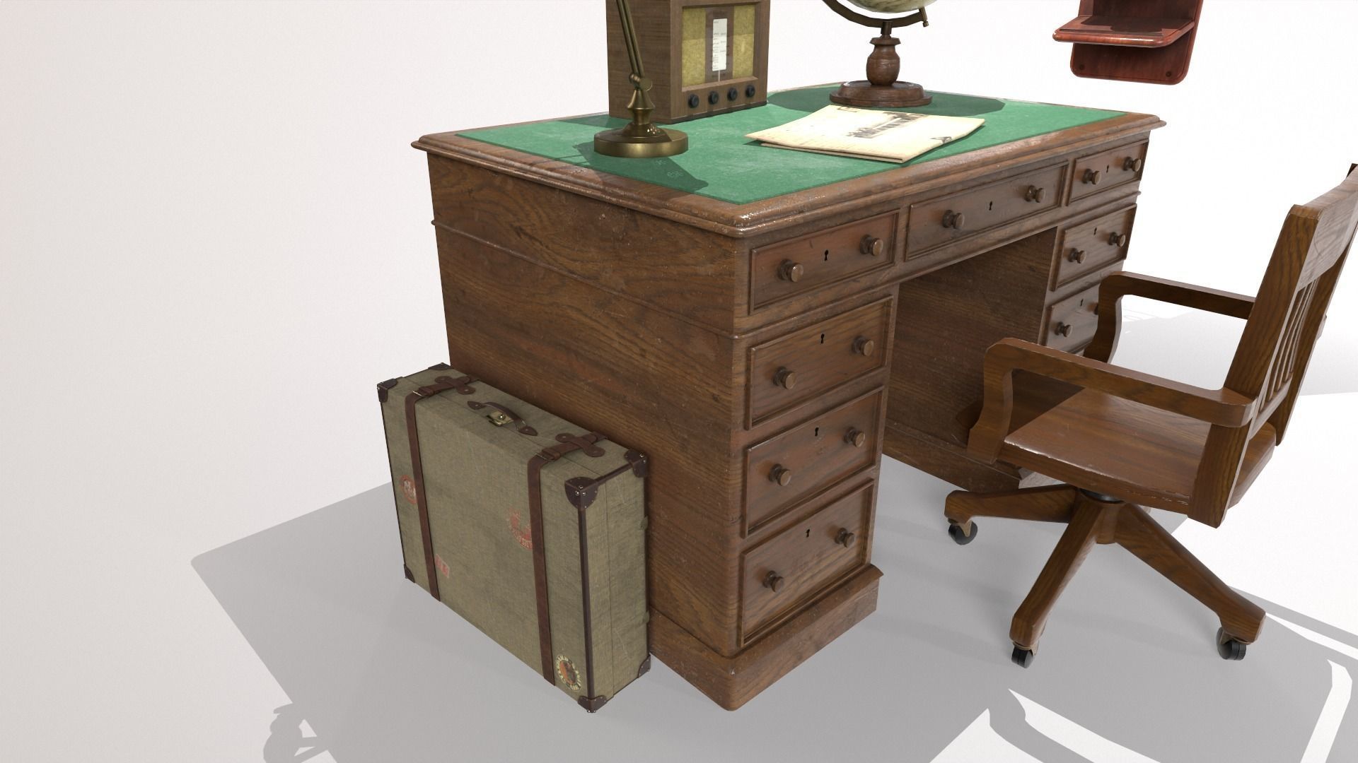 1930s Office Low Poly Pack 3D Model Collection_17