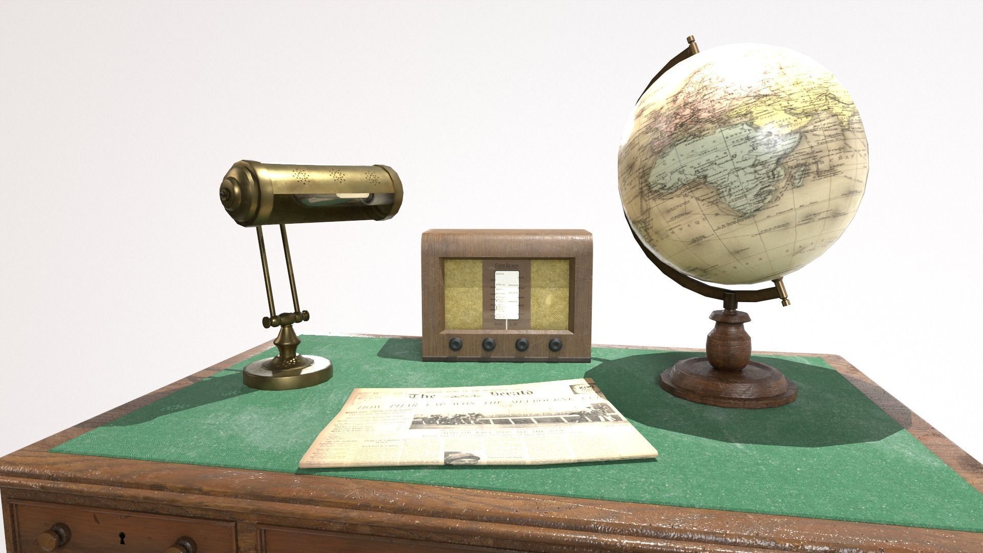1930s Office Low Poly Pack 3D Model Collection_15