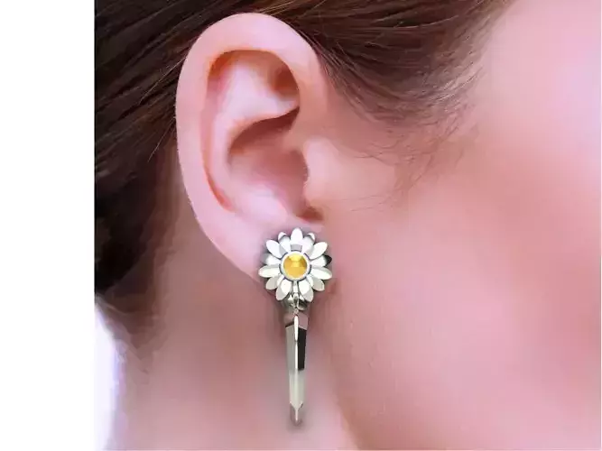 hoop earring daisy flower
