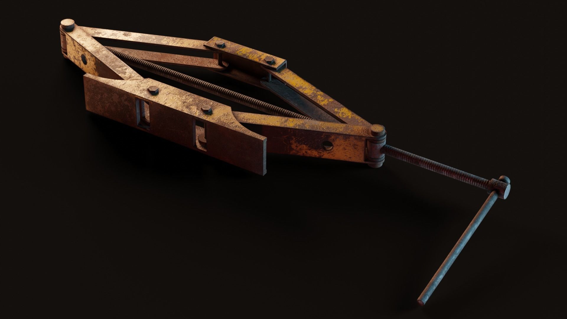 scissor jack car Low-poly 3D model_4