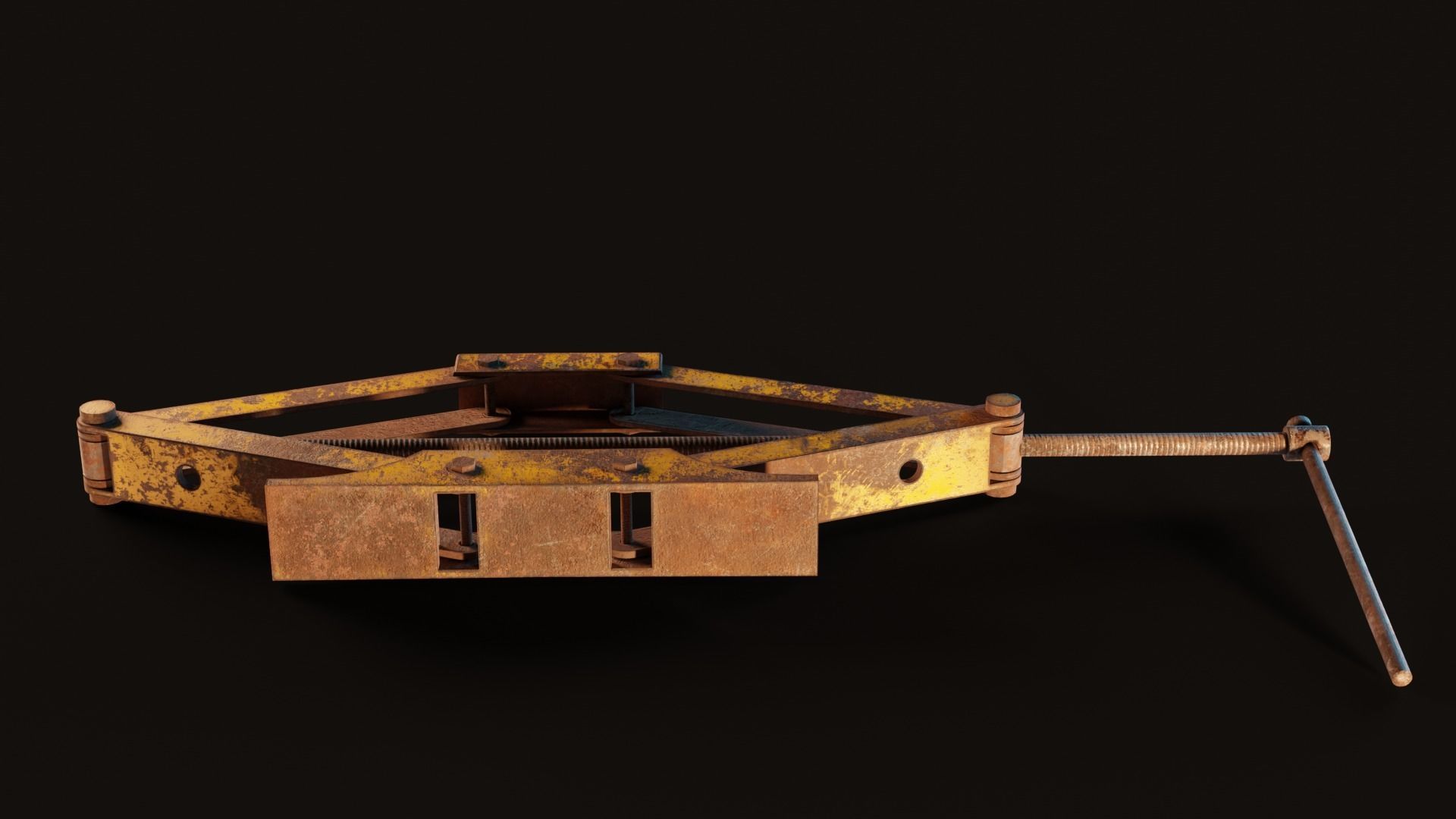 scissor jack car Low-poly 3D model_3