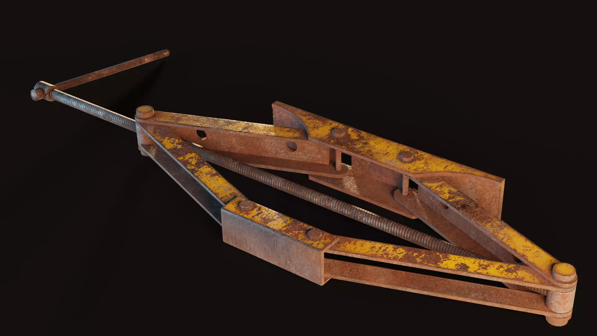scissor jack car Low-poly 3D model_0