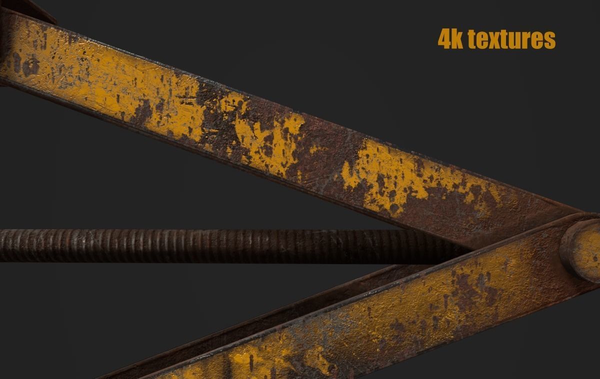 scissor jack car Low-poly 3D model_7