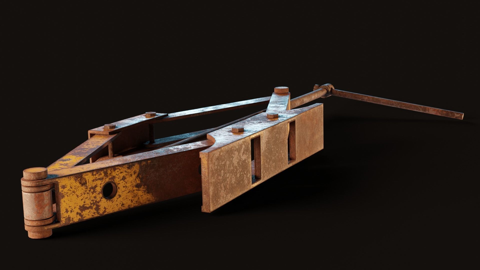 scissor jack car Low-poly 3D model_2