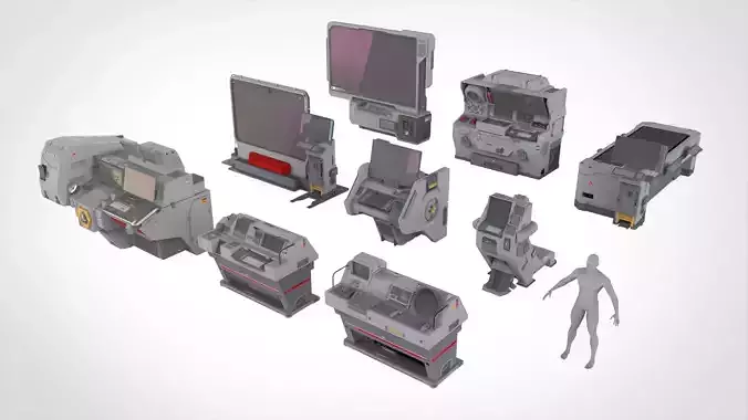 sci fi terminal 3 3D model