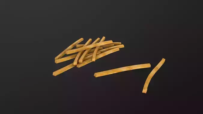 French Fries 3D Model Low-poly 3D model