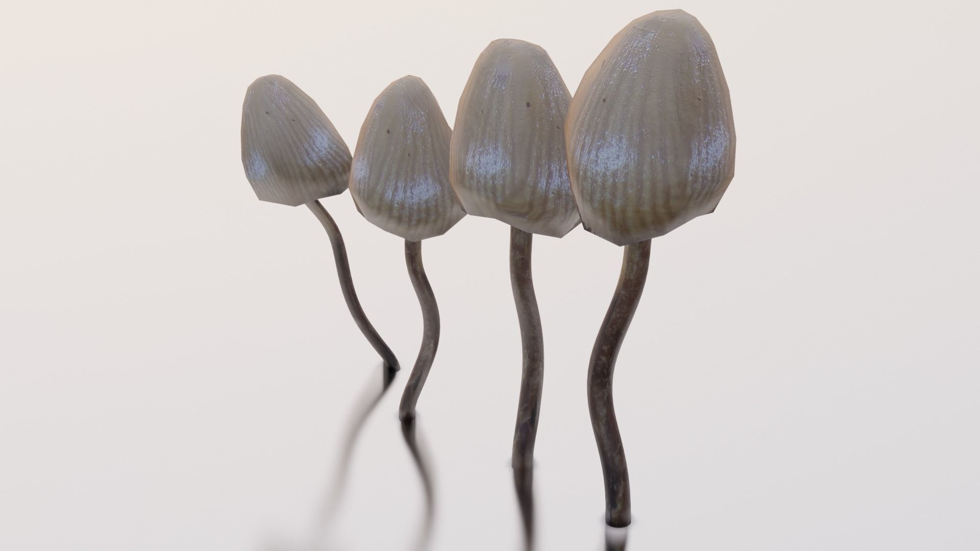 Magic Mushrooms Low-poly 3D model_1