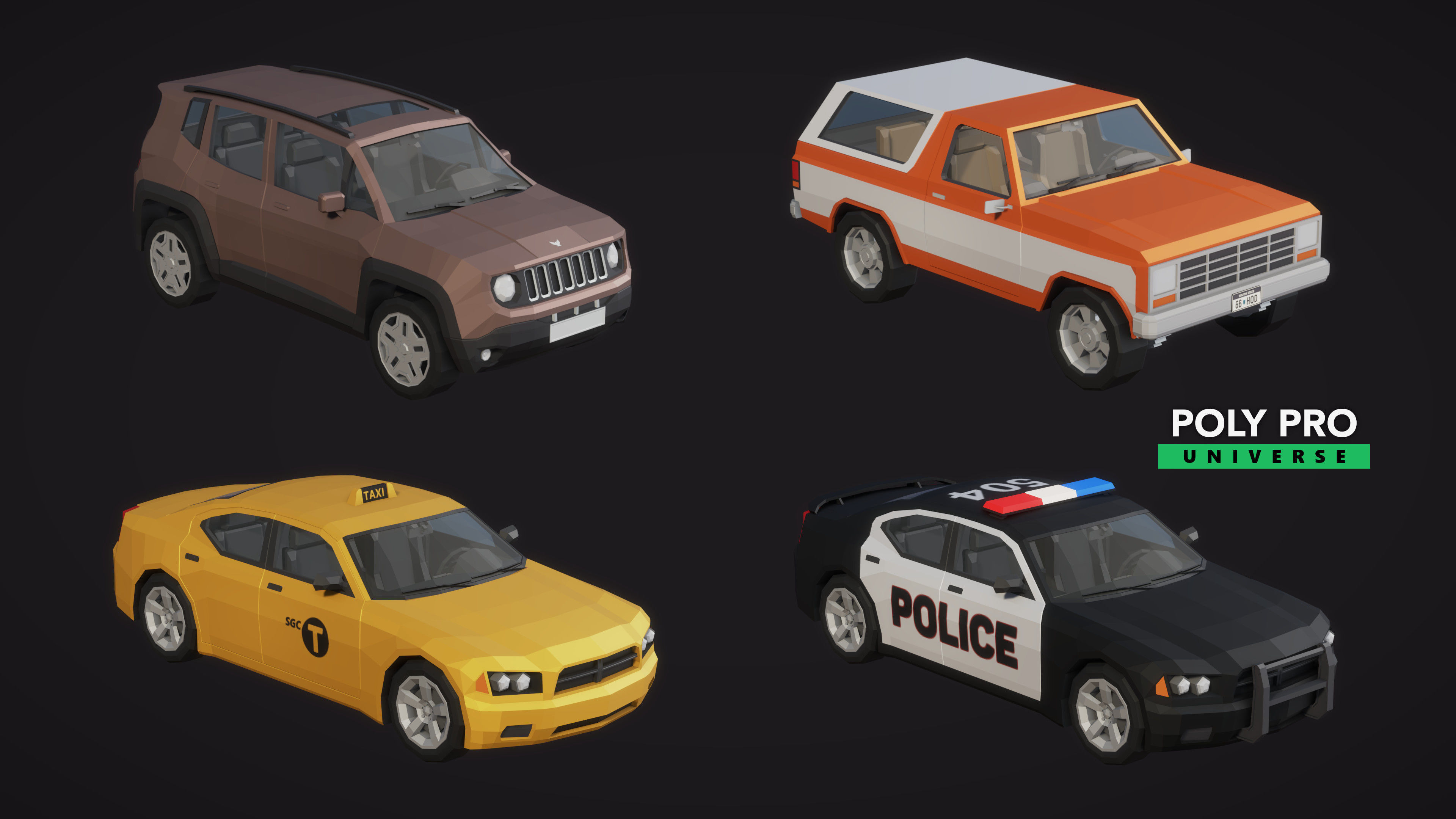 Poly Pro Vehicles Land  Low-poly 3D model_4