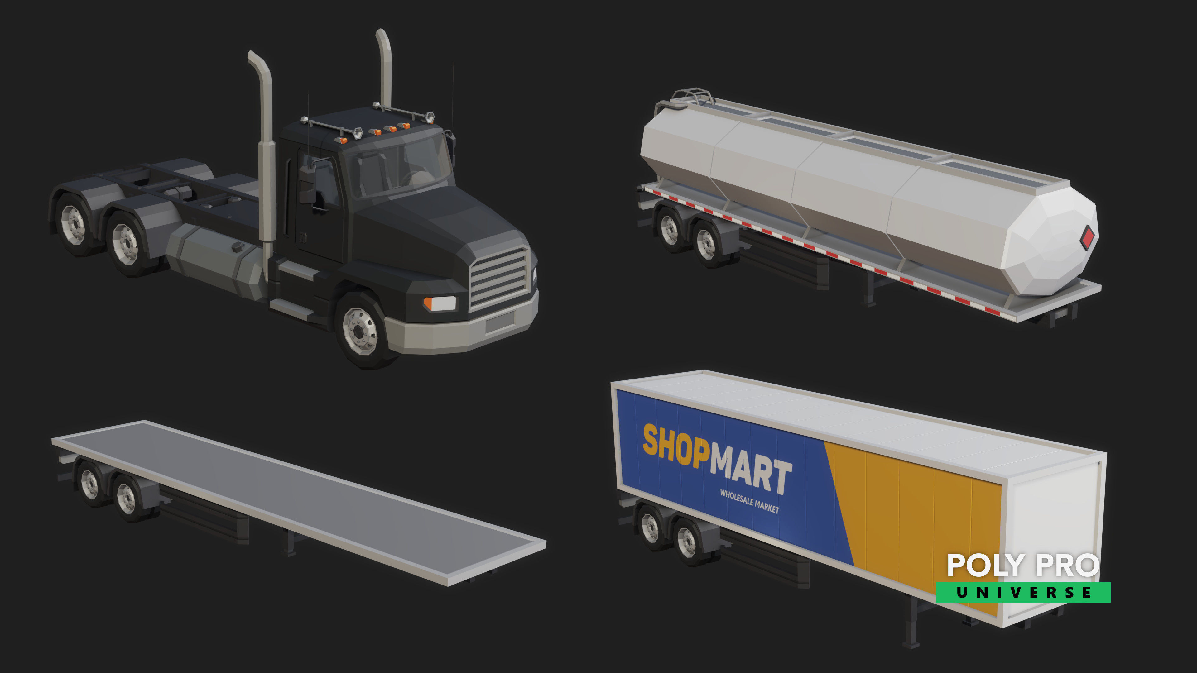 Poly Pro Vehicles Land  Low-poly 3D model_11