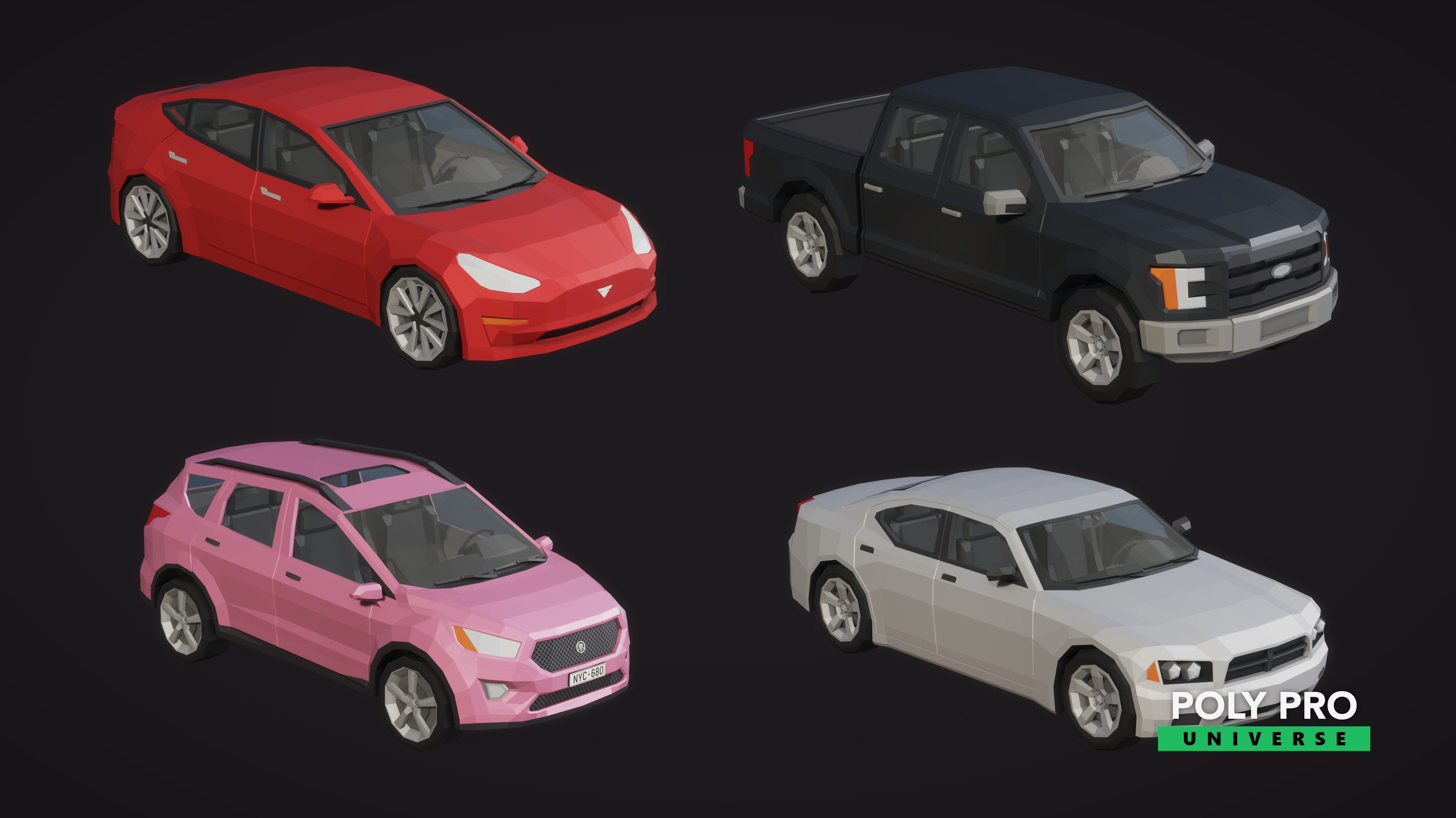 Poly Pro Vehicles Land  Low-poly 3D model_3