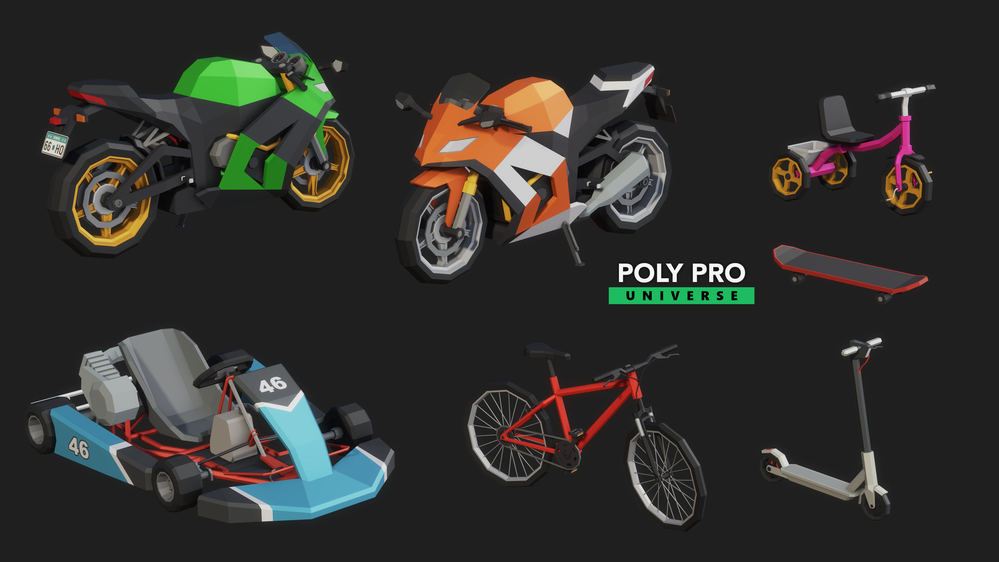 Poly Pro Vehicles Land  Low-poly 3D model_13