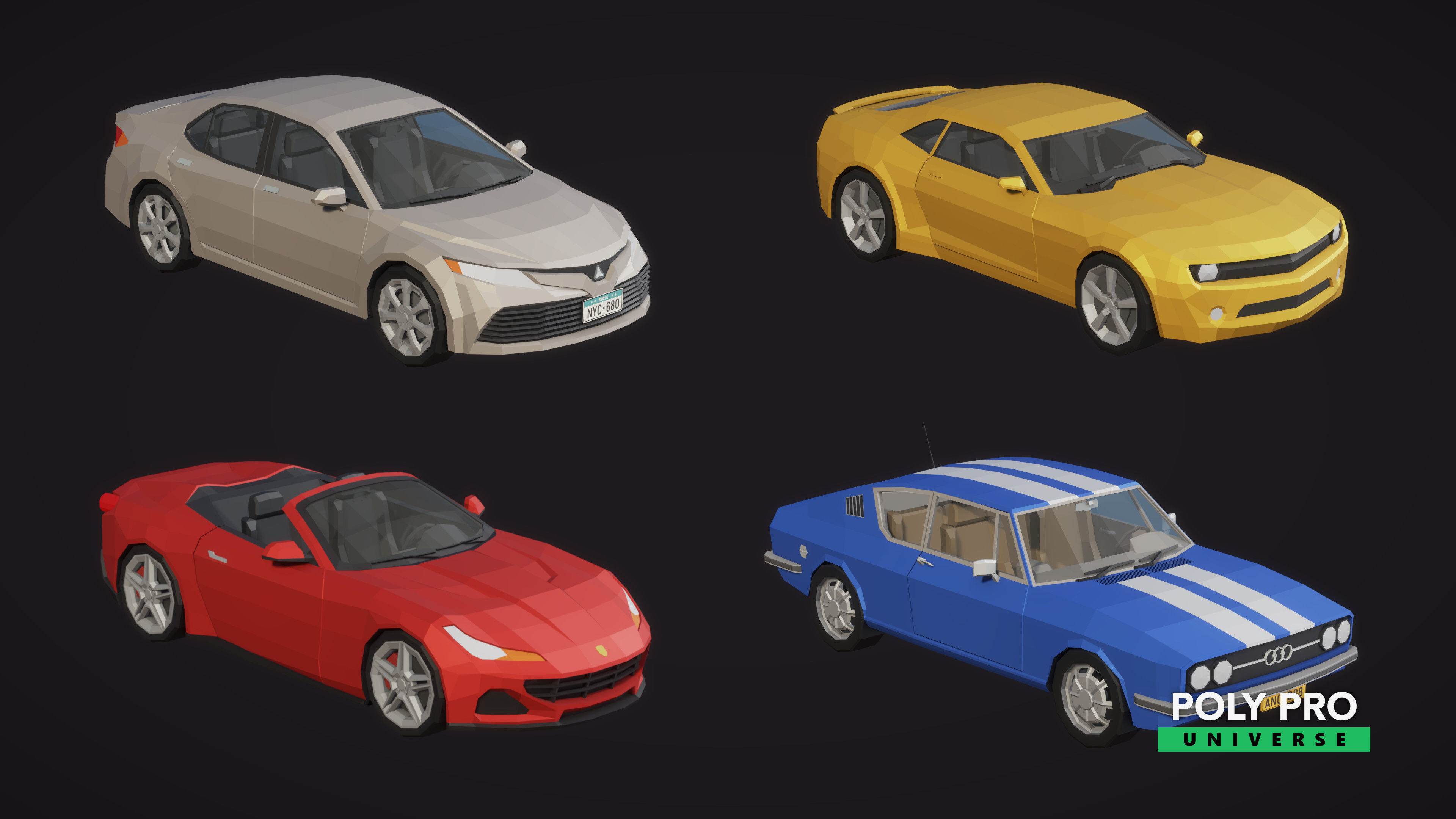 Poly Pro Vehicles Land  Low-poly 3D model_2