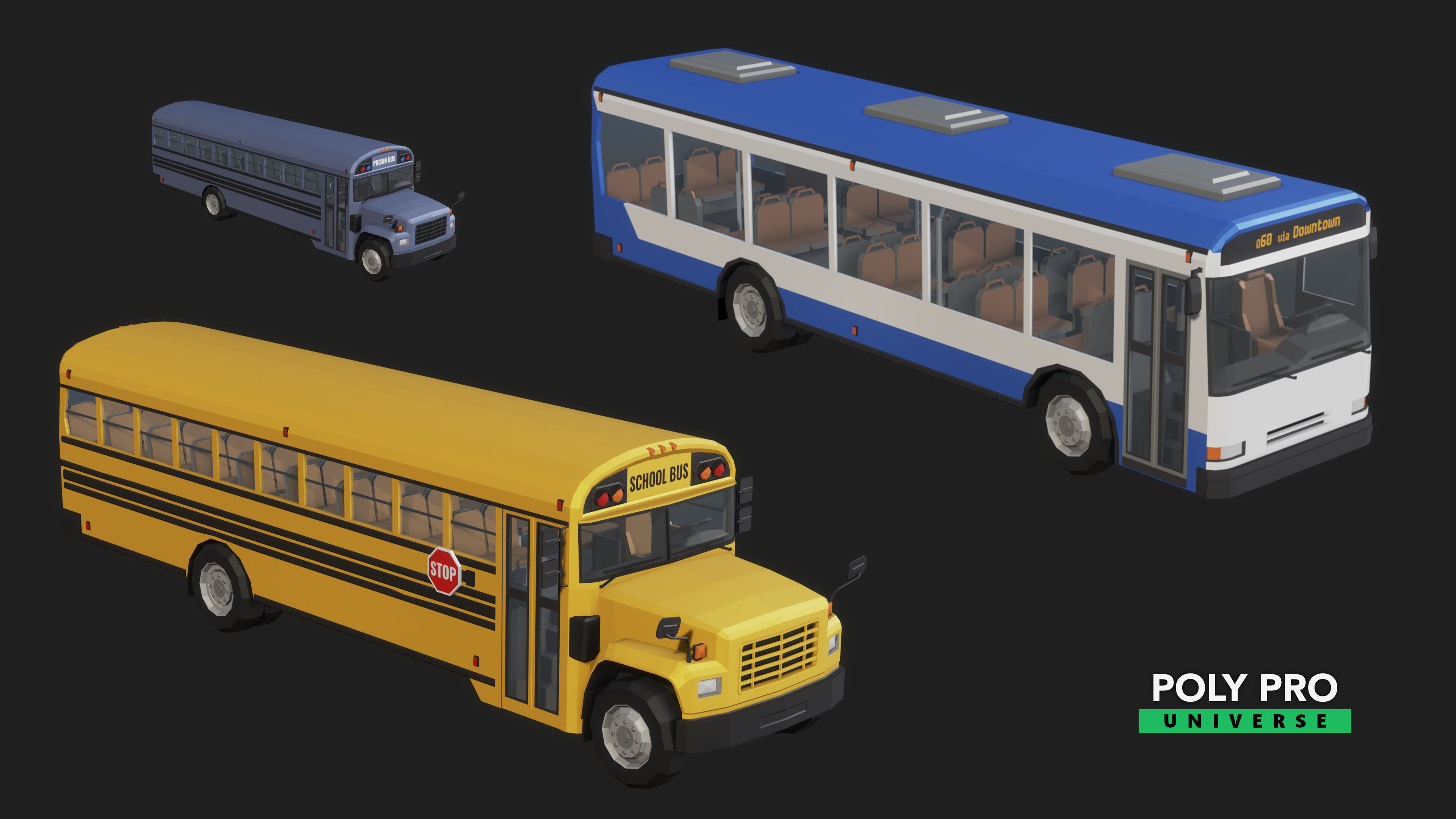 Poly Pro Vehicles Land  Low-poly 3D model_9