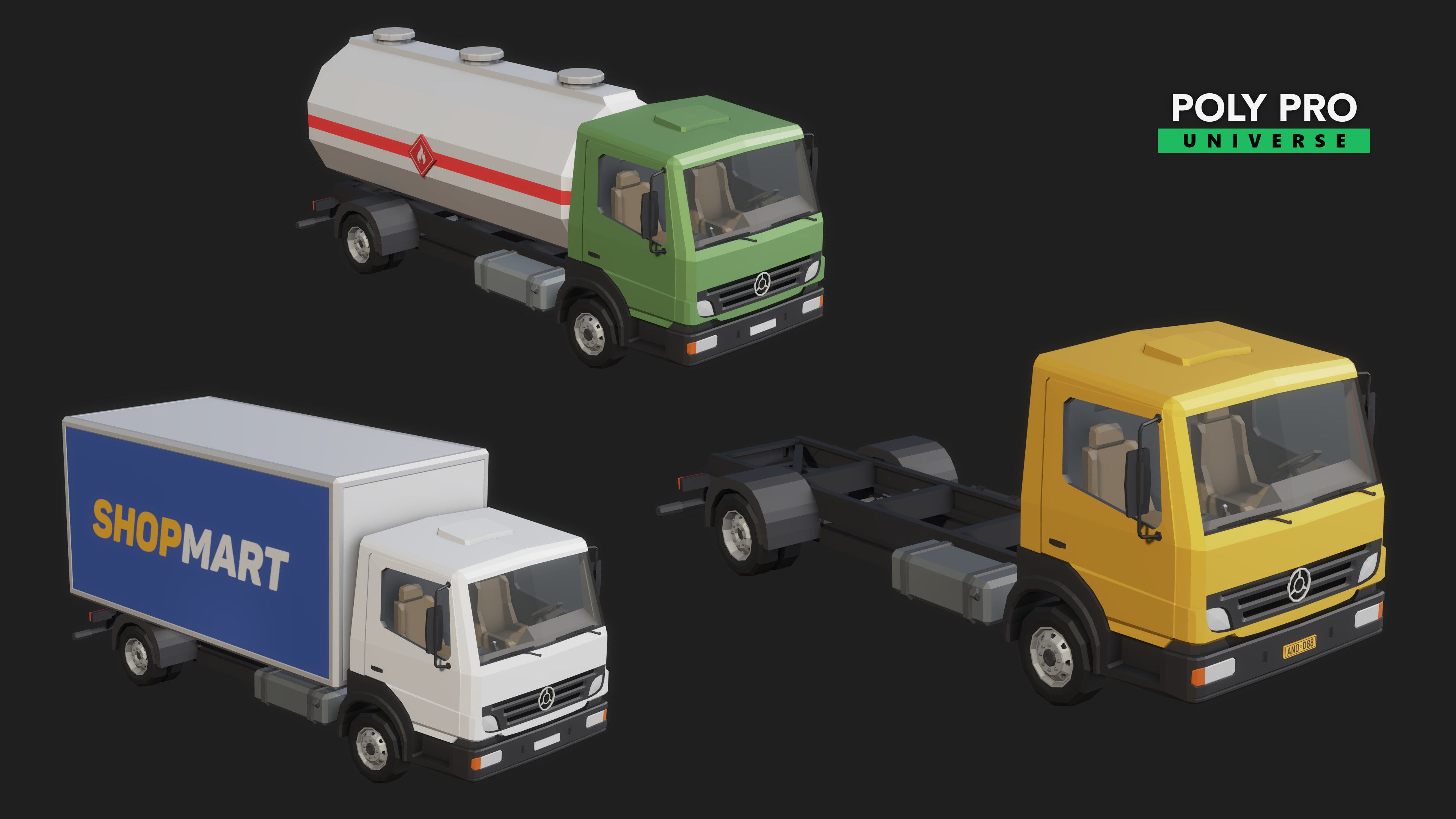Poly Pro Vehicles Land  Low-poly 3D model_8