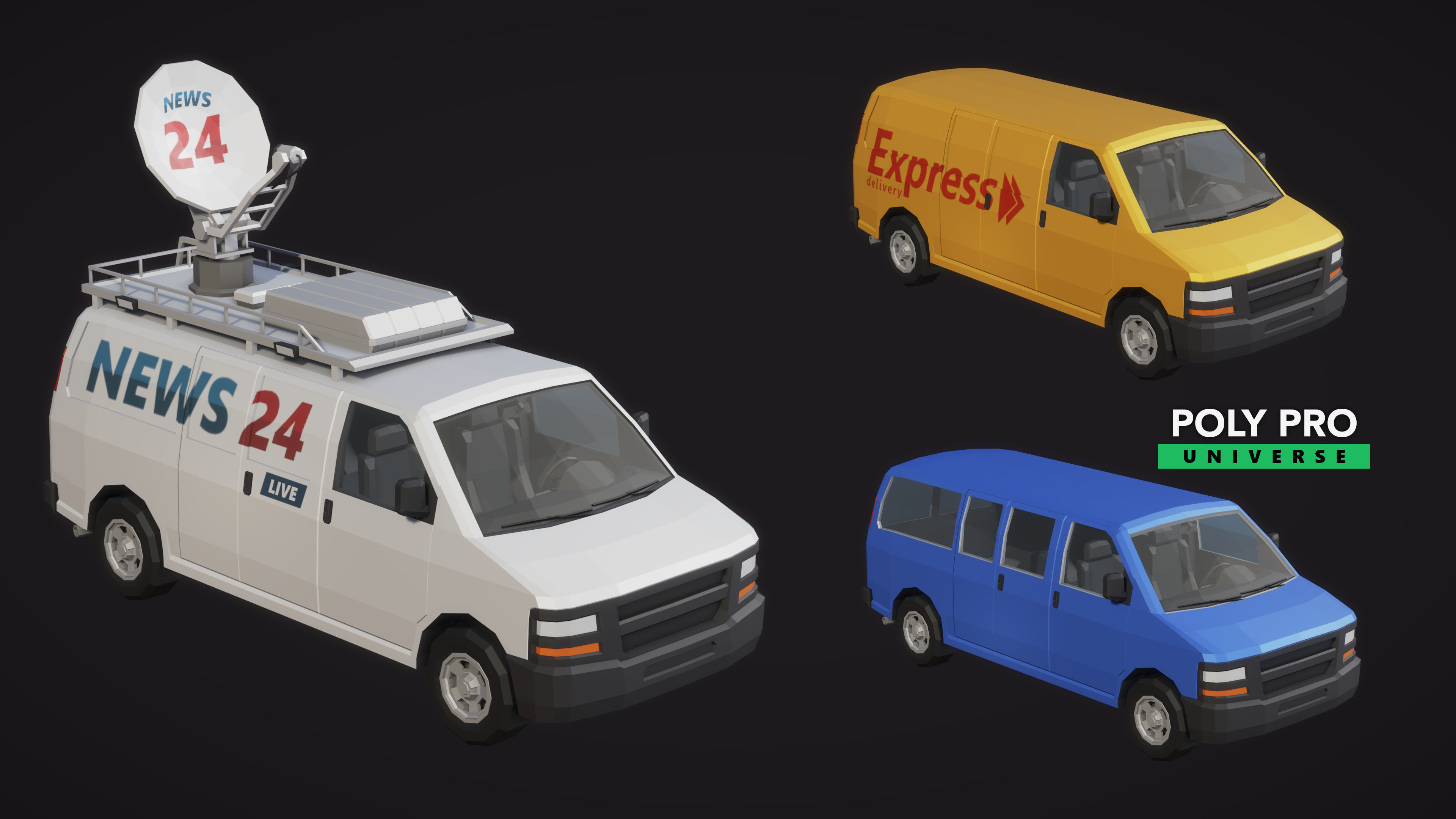 Poly Pro Vehicles Land  Low-poly 3D model_5