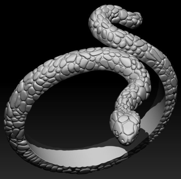 Snake Ring 3D Printing 3D print model_4
