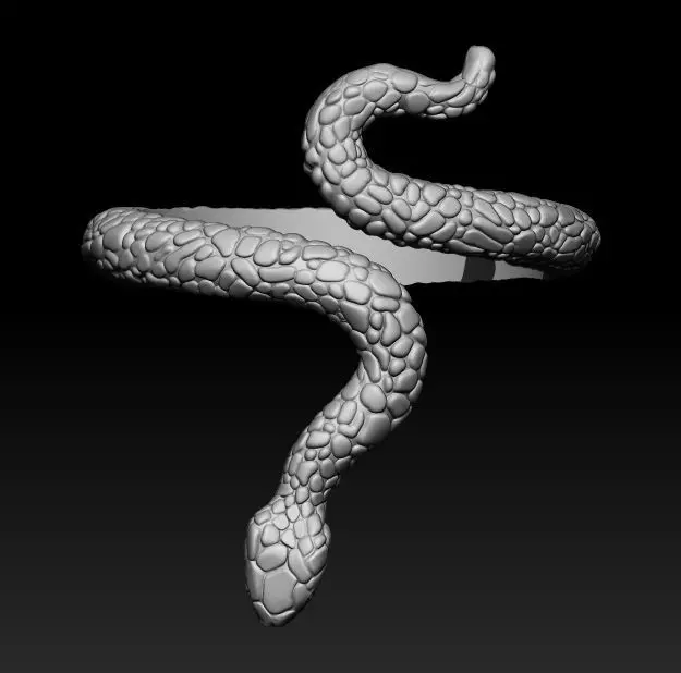 Snake Ring 3D Printing 3D print model_0