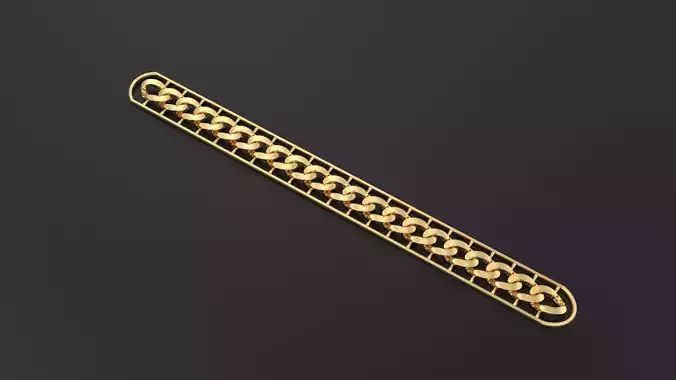 Cuban Chain Bracelet 03 3D print model