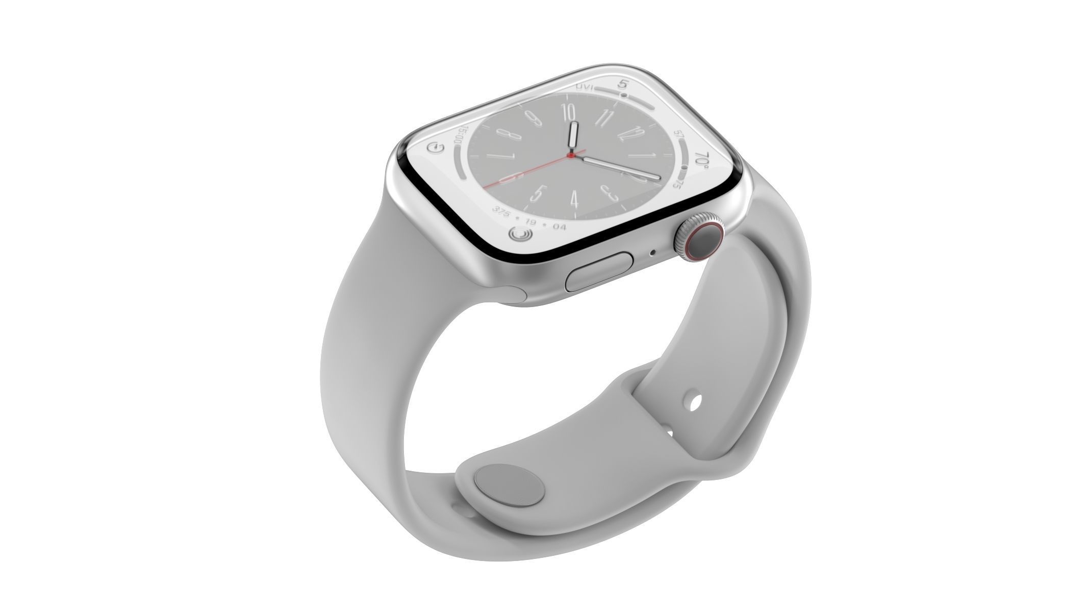 Apple Watch Series 8 Silver 3D model_9