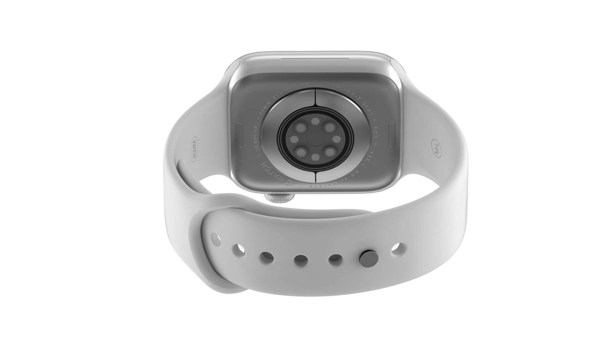 Apple Watch Series 8 Silver 3D model_8