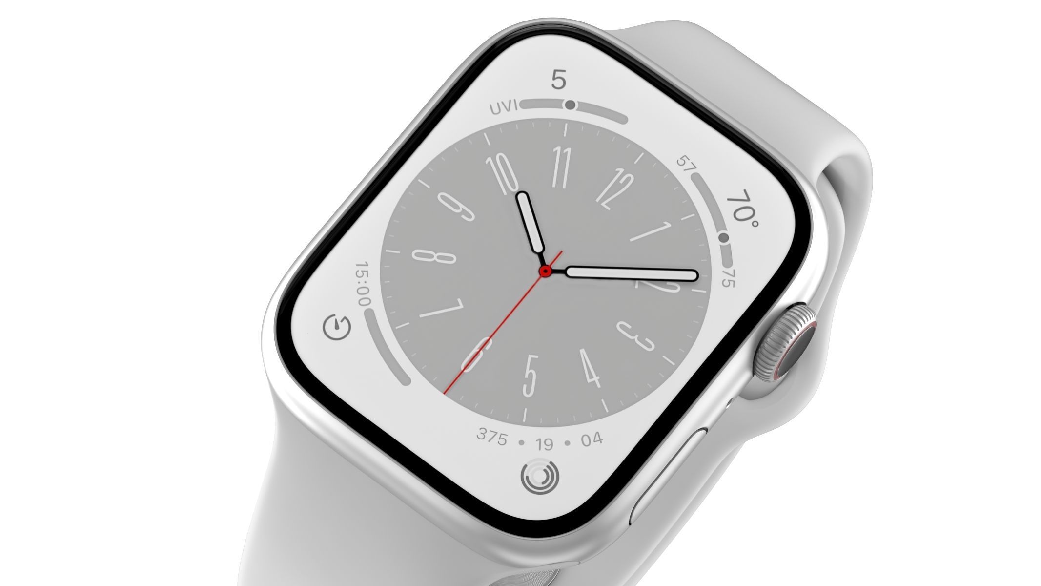 Apple Watch Series 8 Silver 3D model_3