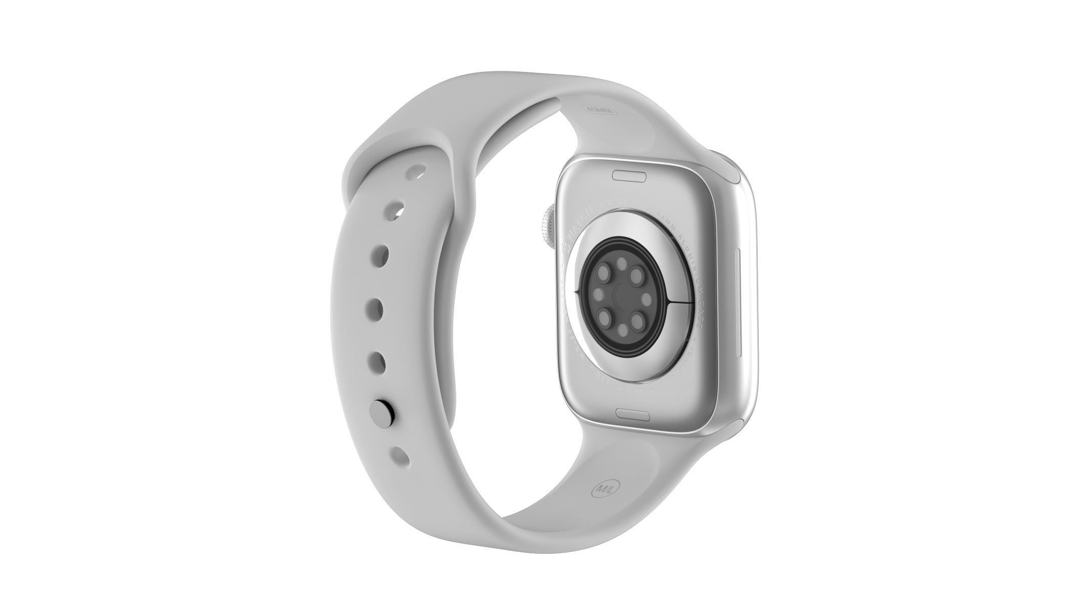 Apple Watch Series 8 Silver 3D model_5