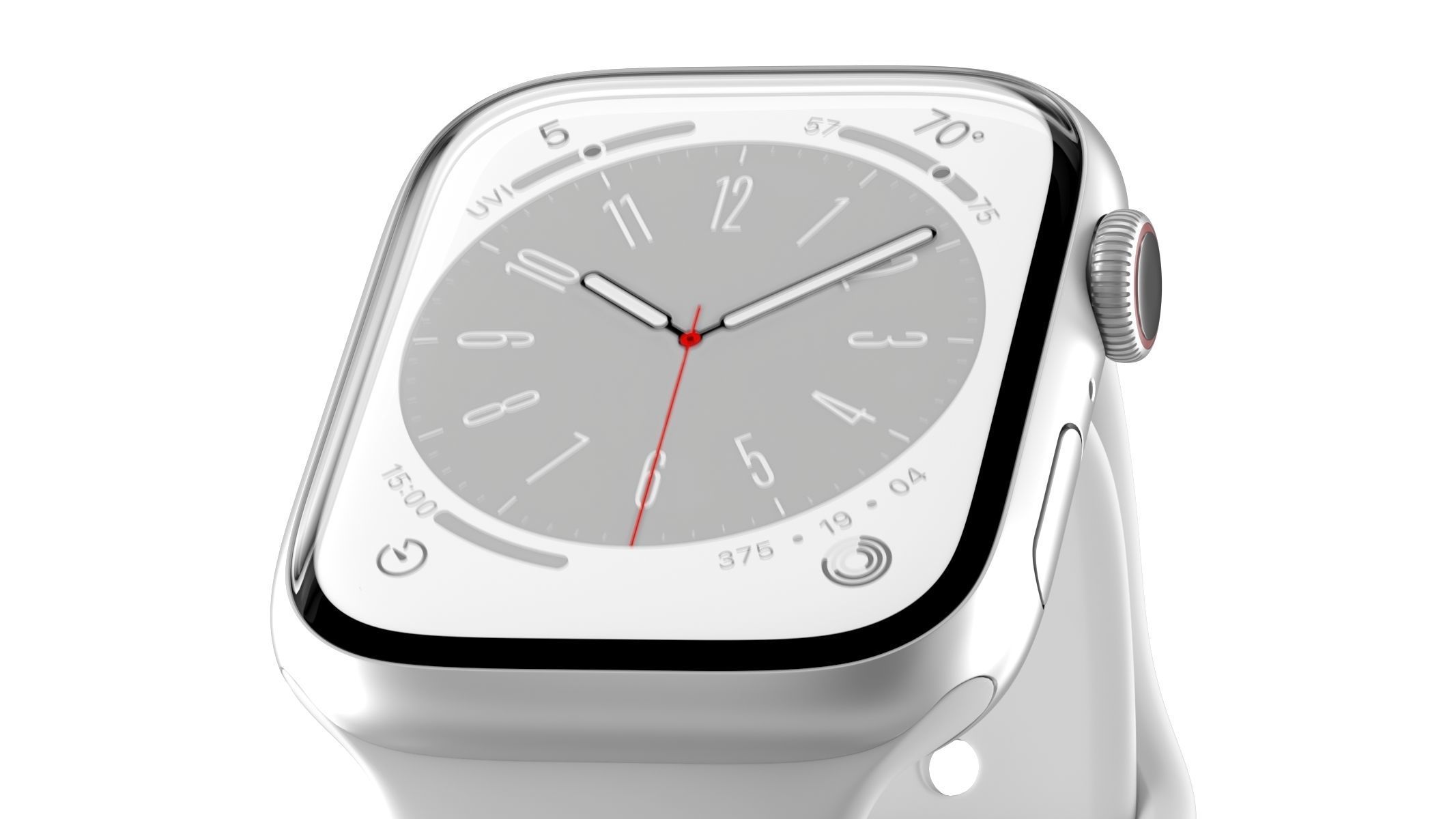 Apple Watch Series 8 Silver 3D model_2