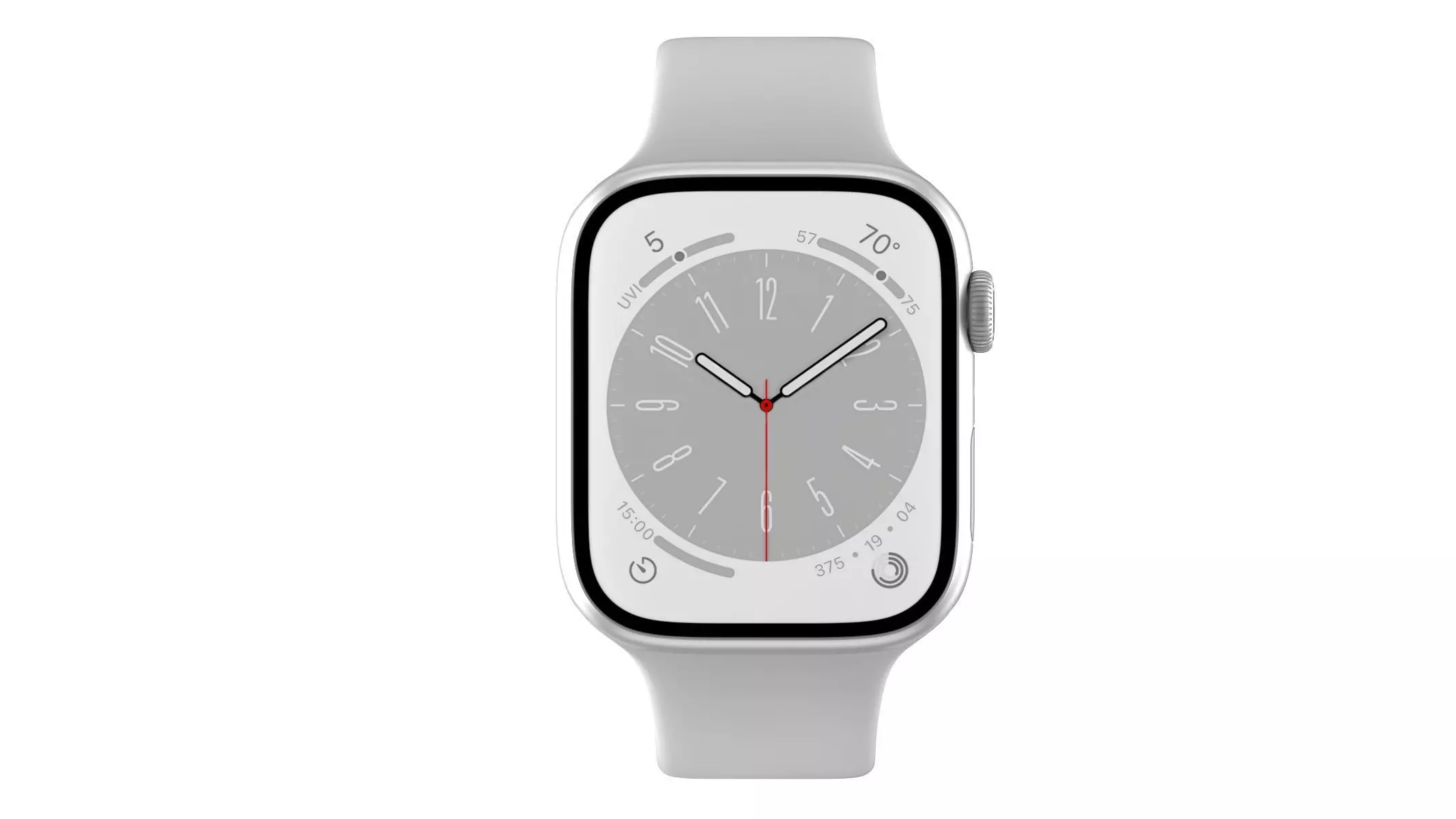 Apple Watch Series 8 Silver 3D model_0