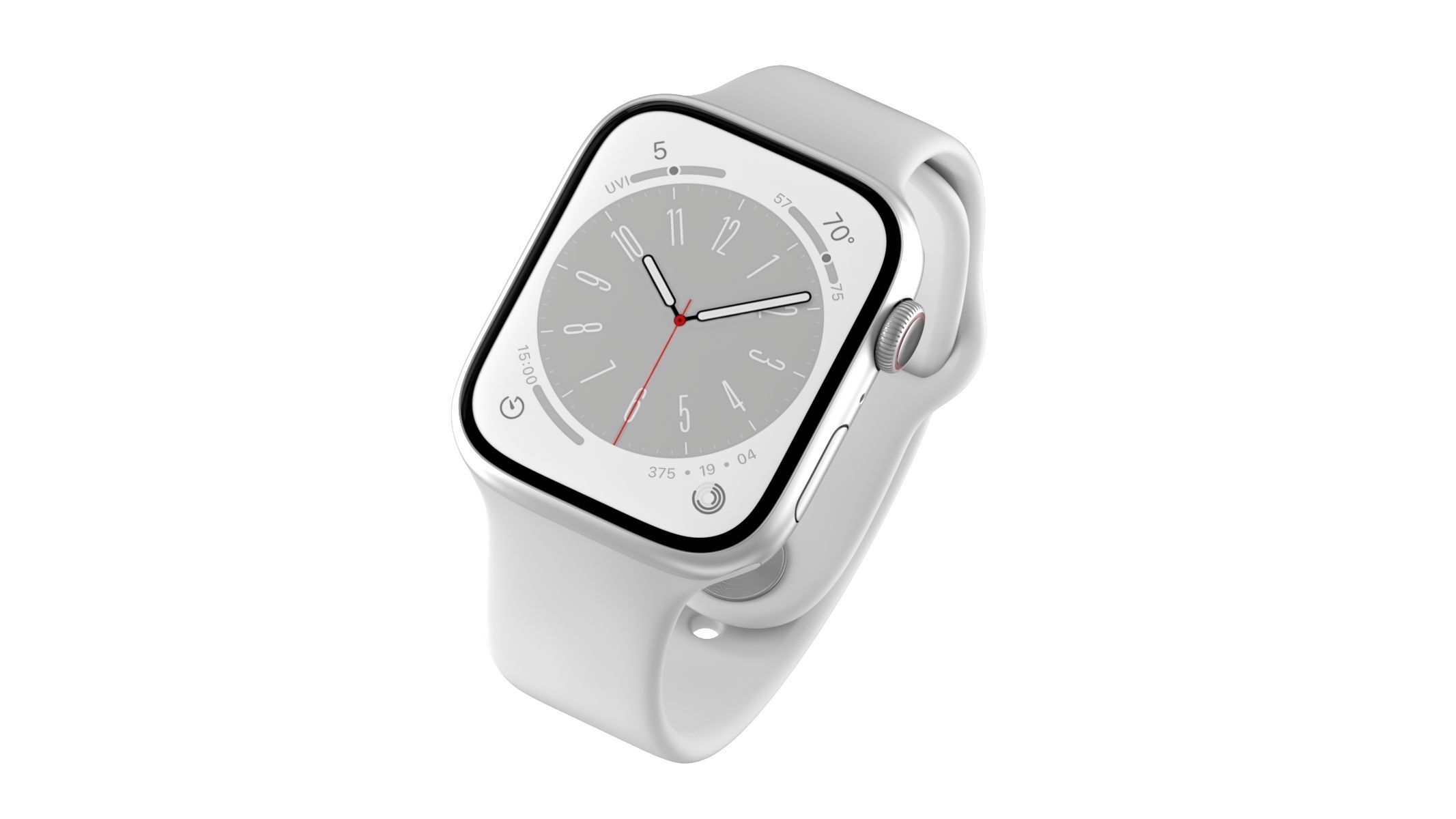 Apple Watch Series 8 Silver 3D model_1