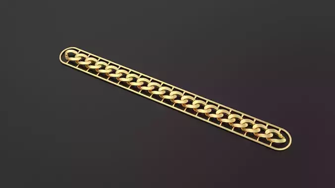 Cuban Chain Bracelet 07 3D print model