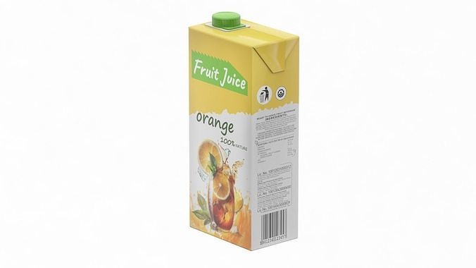 Fruit Juices Low Poly Low-poly 3D model 2