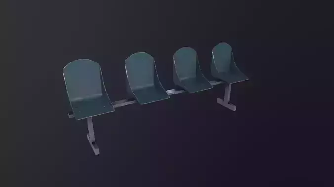 Bus Stop Bench 3D Model Low-poly 3D model