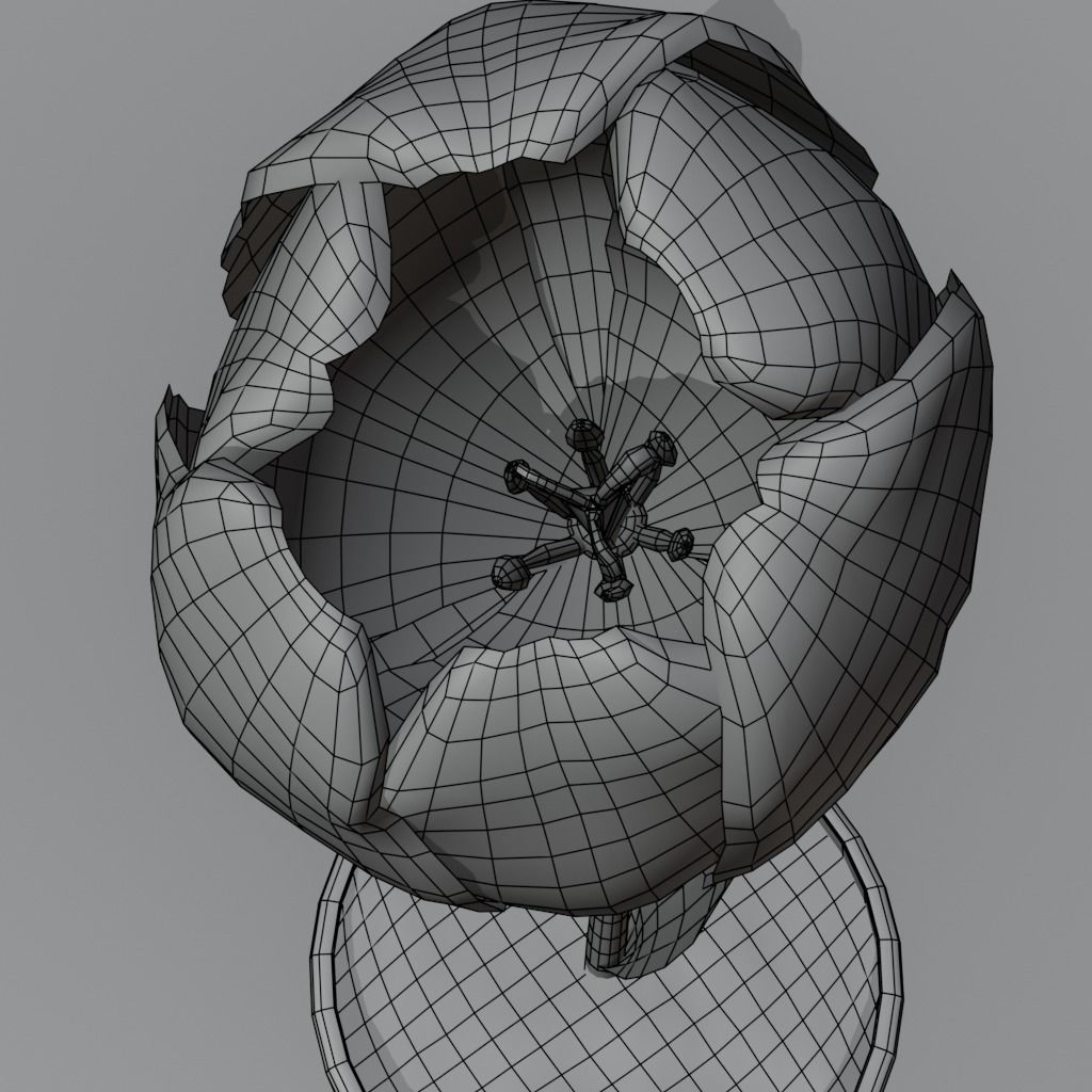 Flower in vase Tulip Low-poly 3D model_11