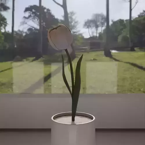 Flower in vase Tulip Low-poly 3D model