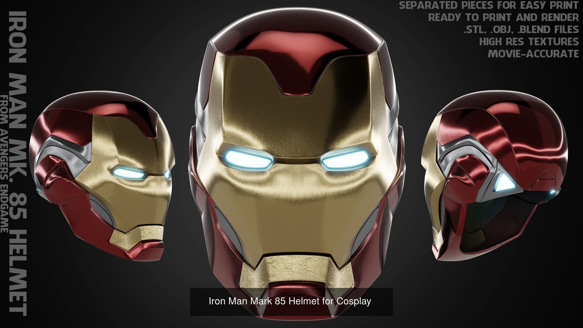 Iron Man Mark 85 Full Armor for Cosplay 3D print model 3D Model Collection_3