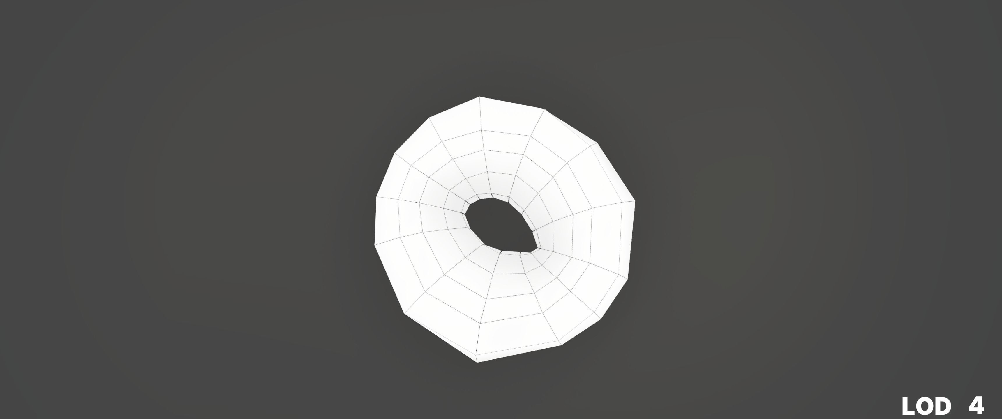 8k Glazed Doughnut - 5 Levels of Detail Low-poly 3D model_63