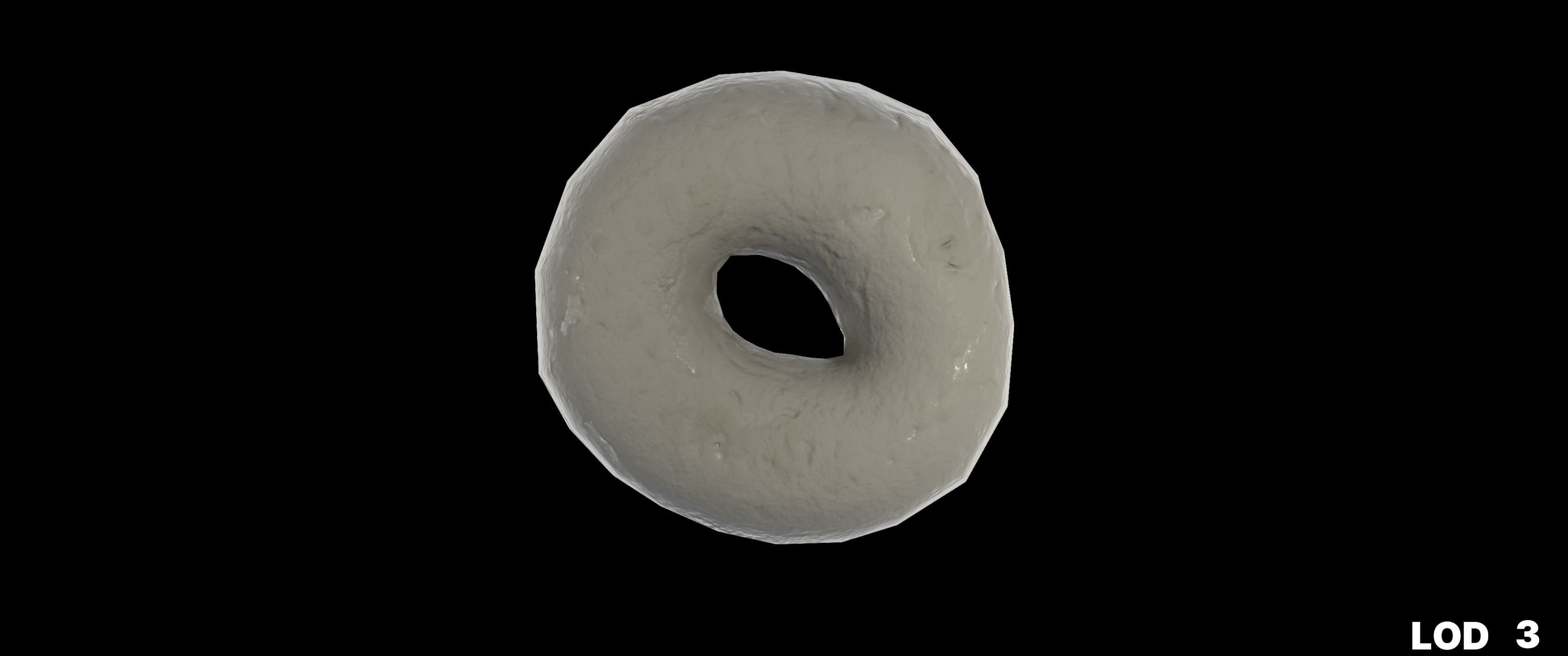 8k Glazed Doughnut - 5 Levels of Detail Low-poly 3D model_50