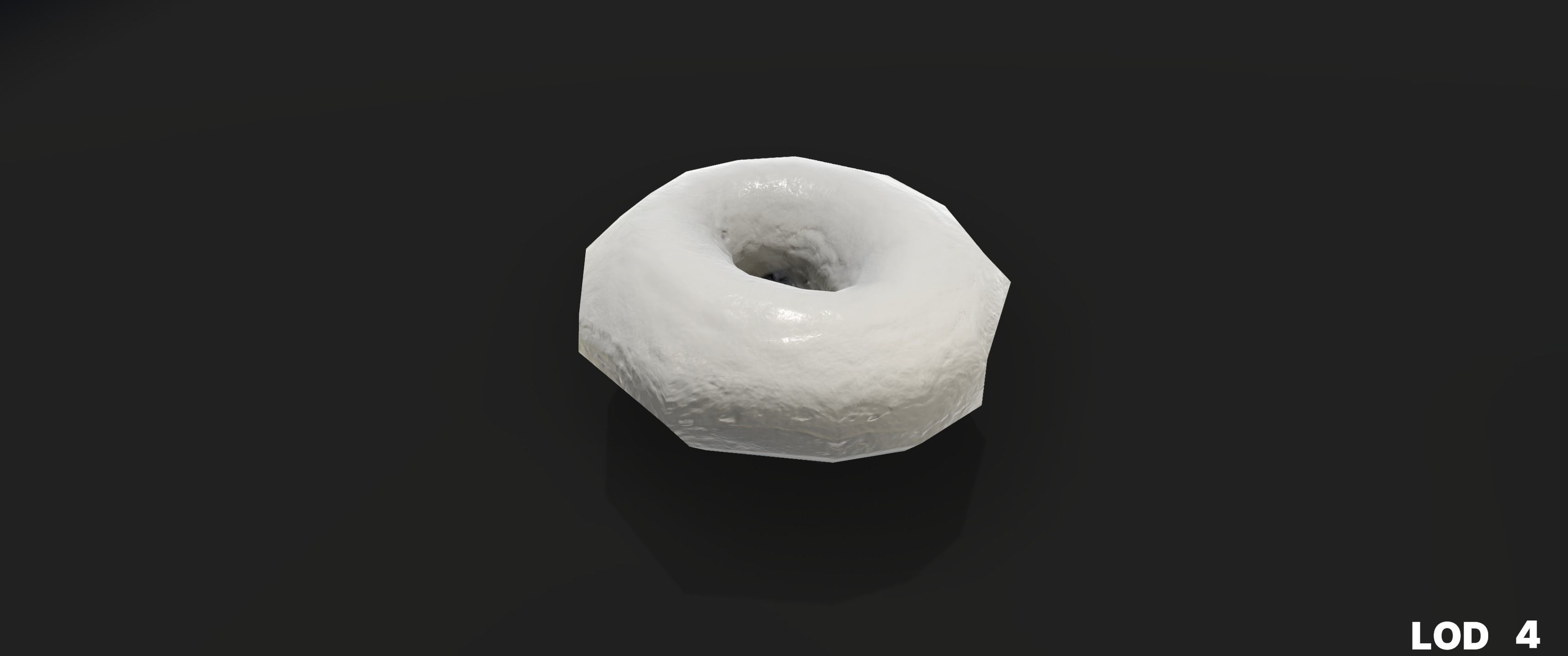 8k Glazed Doughnut - 5 Levels of Detail Low-poly 3D model_61