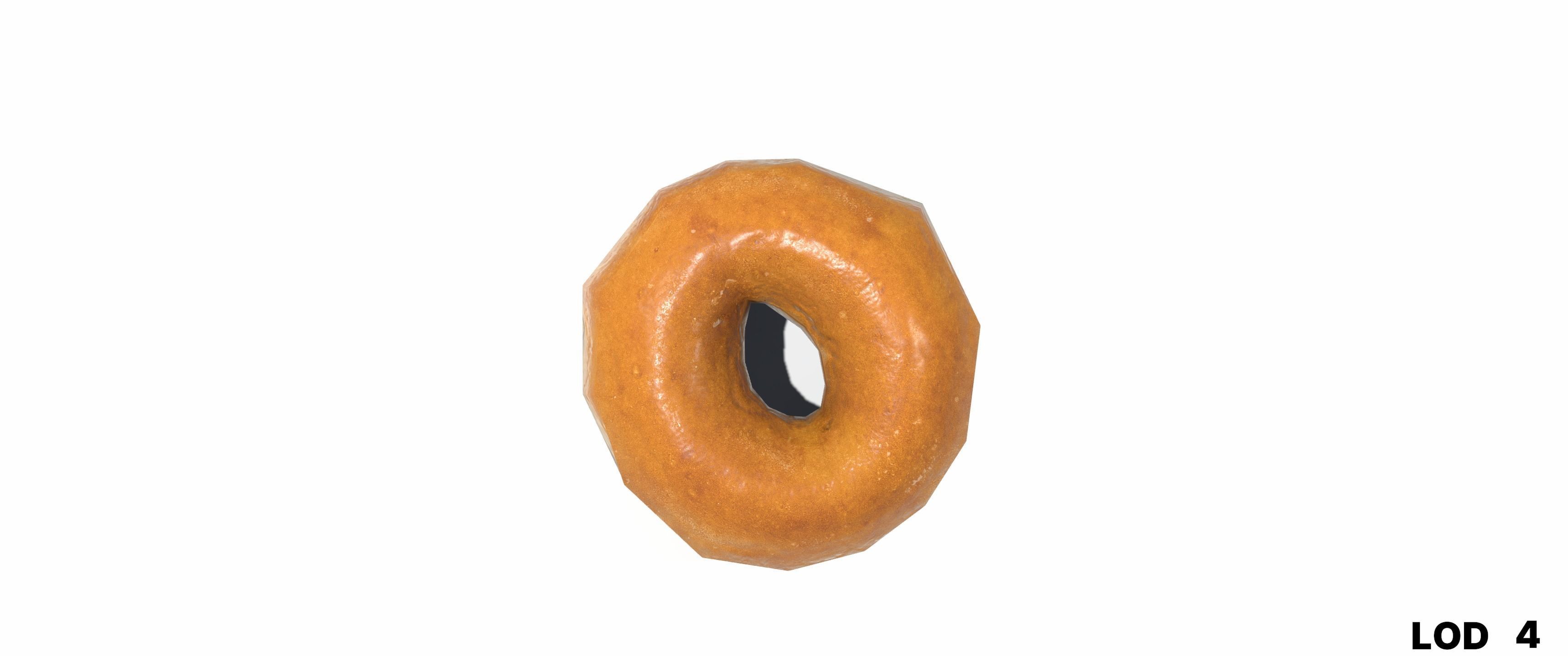 8k Glazed Doughnut - 5 Levels of Detail Low-poly 3D model_57