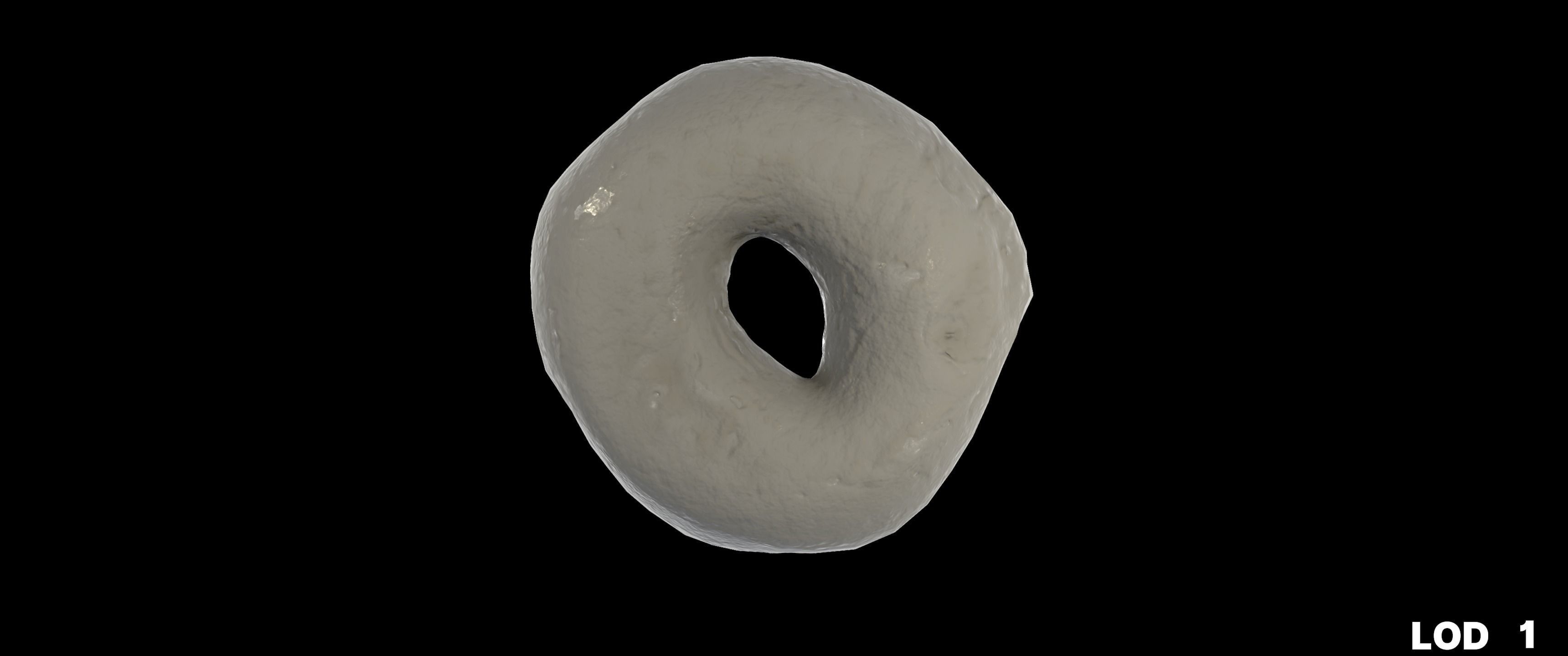 8k Glazed Doughnut - 5 Levels of Detail Low-poly 3D model_32