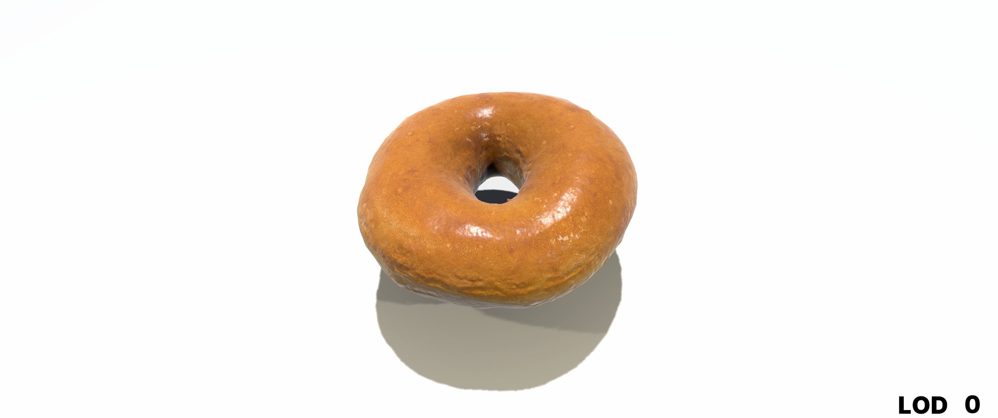8k Glazed Doughnut - 5 Levels of Detail Low-poly 3D model_20