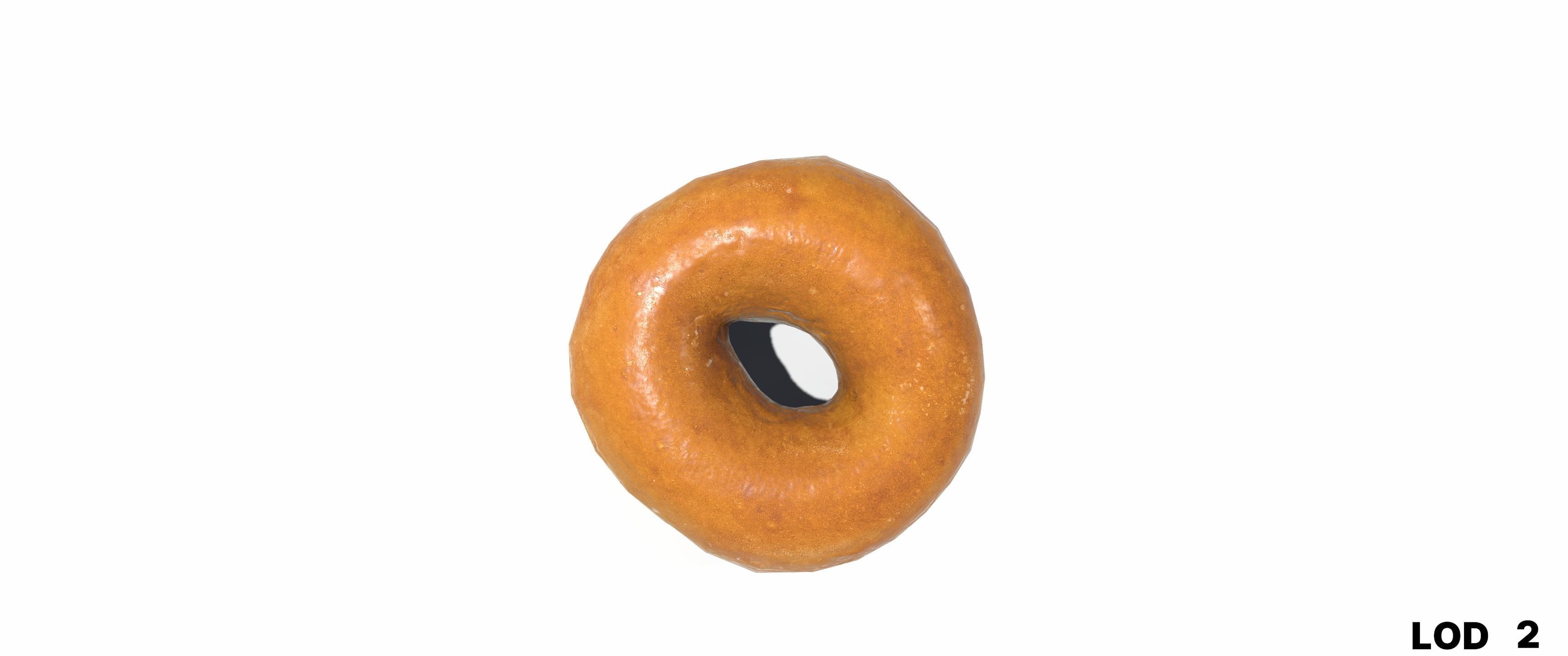 8k Glazed Doughnut - 5 Levels of Detail Low-poly 3D model_39