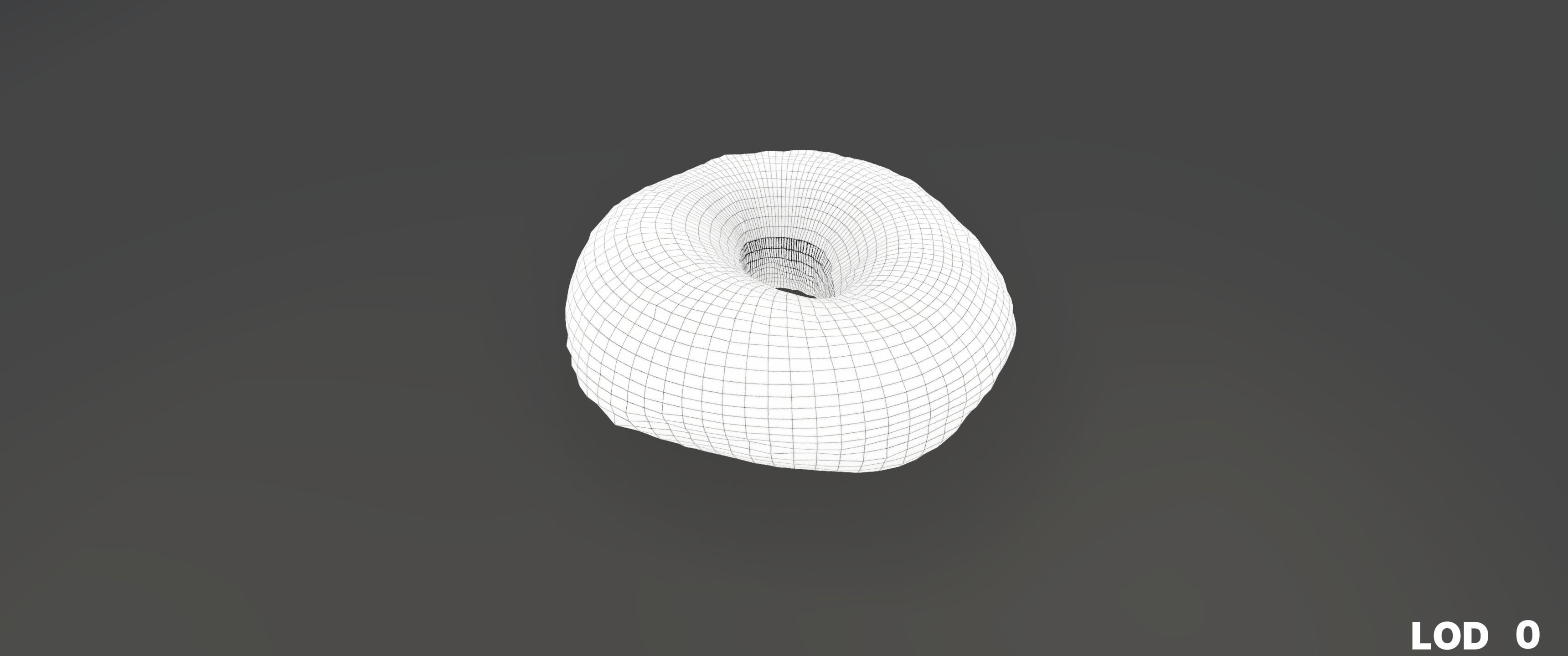 8k Glazed Doughnut - 5 Levels of Detail Low-poly 3D model_28
