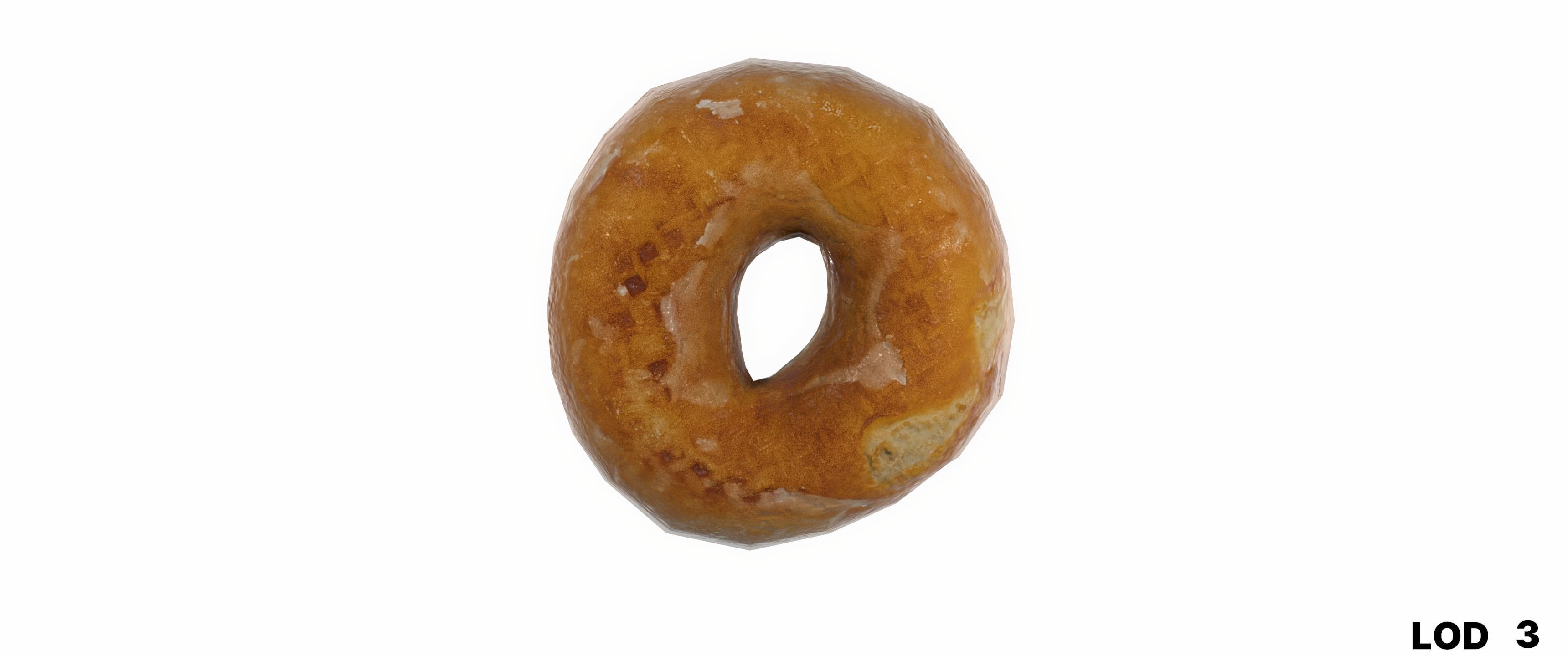 8k Glazed Doughnut - 5 Levels of Detail Low-poly 3D model_49