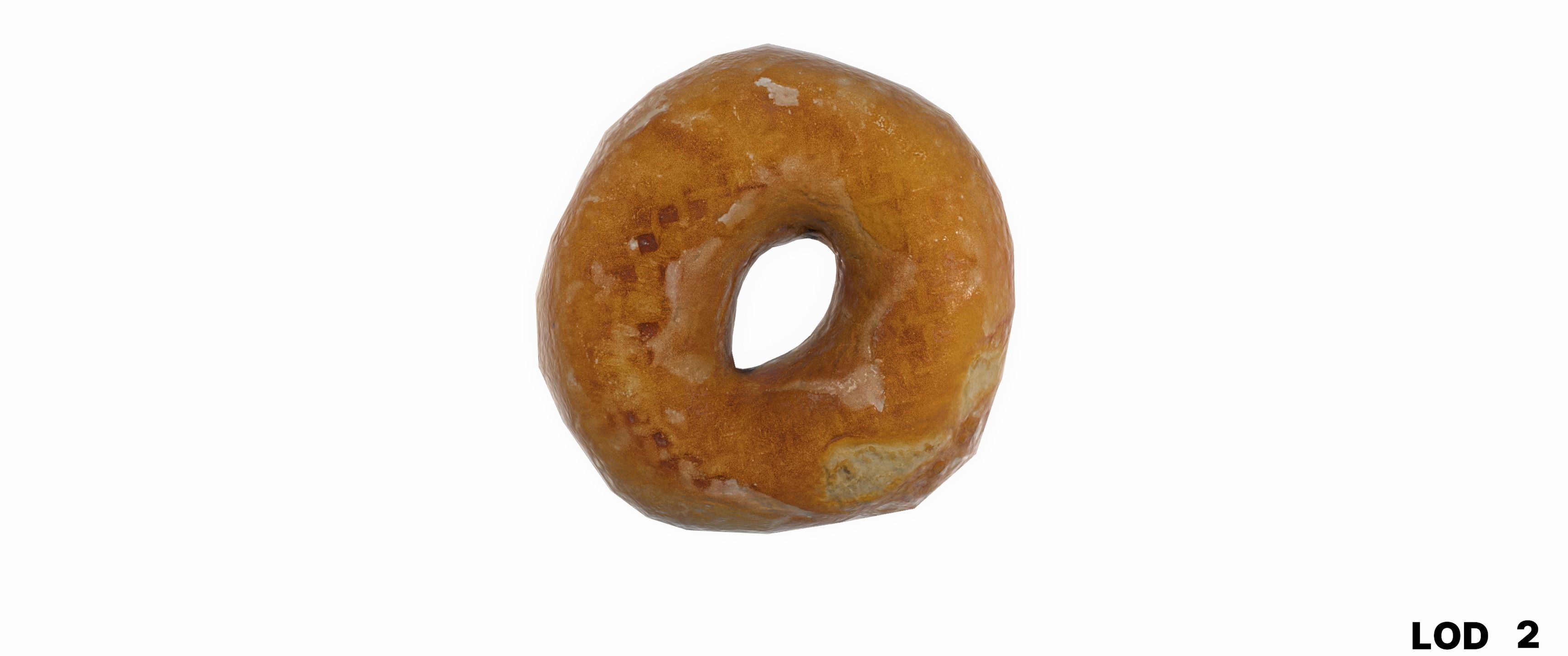 8k Glazed Doughnut - 5 Levels of Detail Low-poly 3D model_40