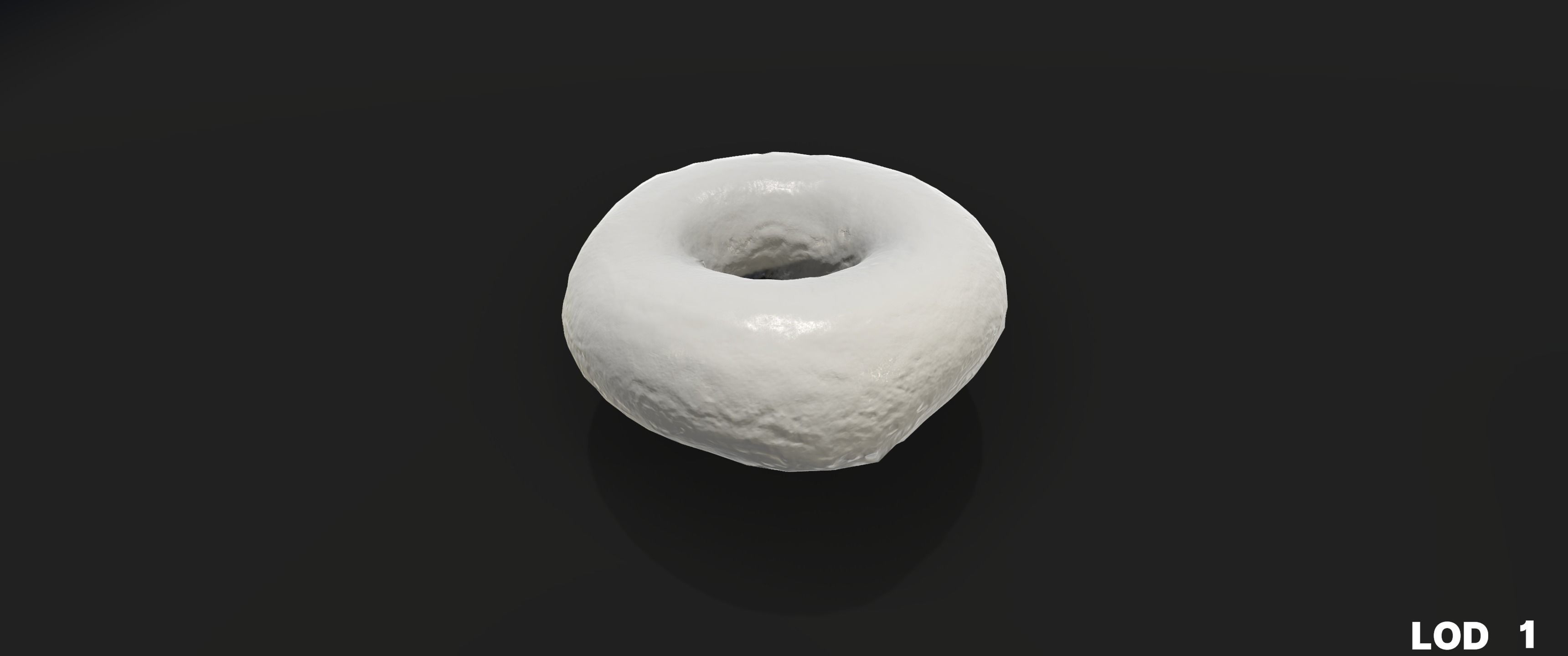 8k Glazed Doughnut - 5 Levels of Detail Low-poly 3D model_34