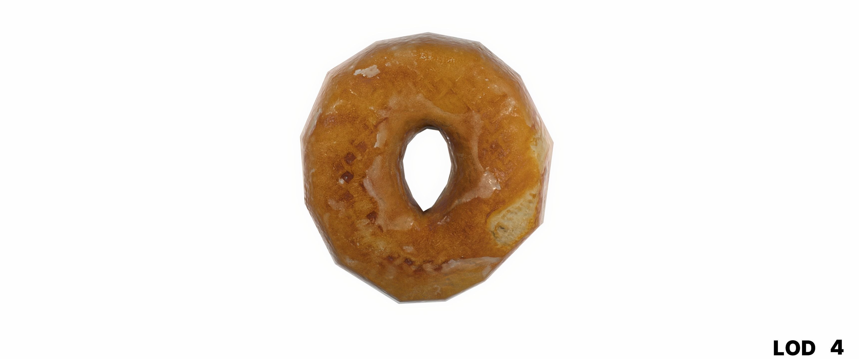 8k Glazed Doughnut - 5 Levels of Detail Low-poly 3D model_58
