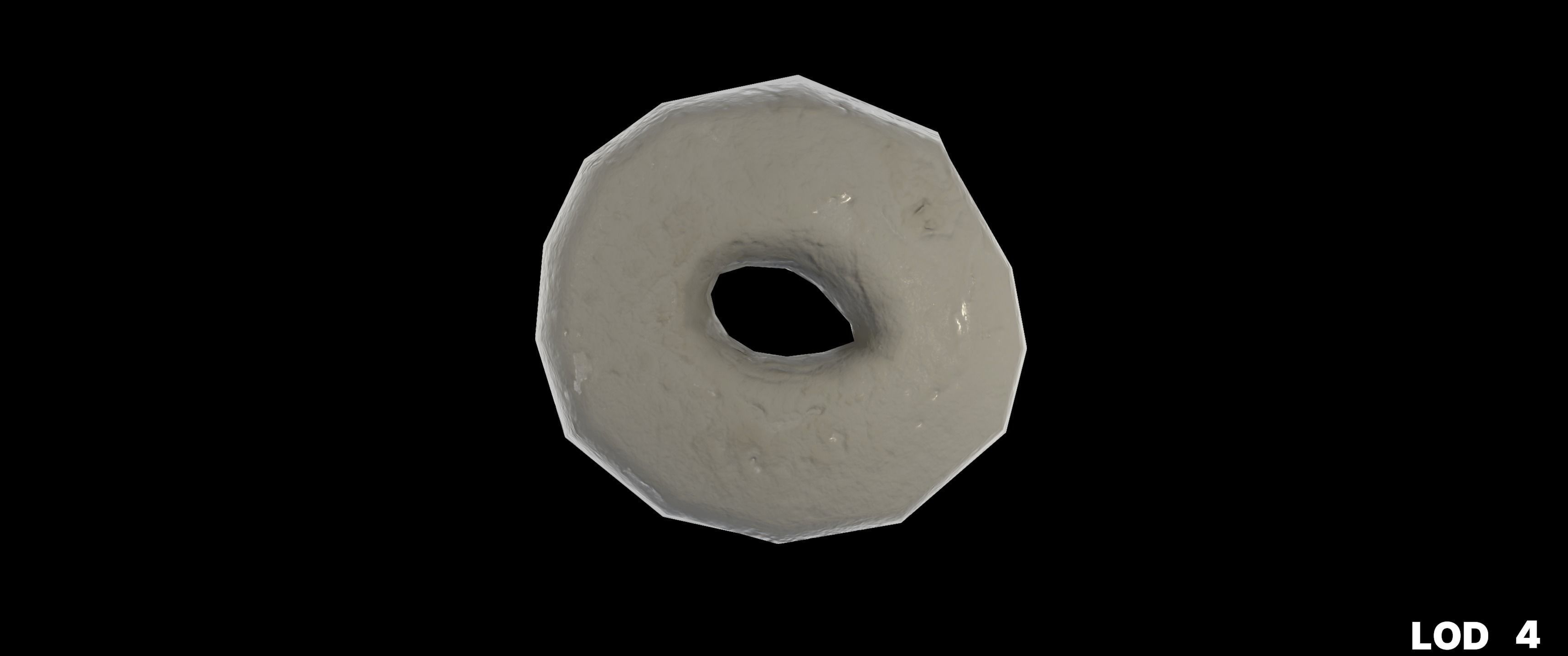 8k Glazed Doughnut - 5 Levels of Detail Low-poly 3D model_59
