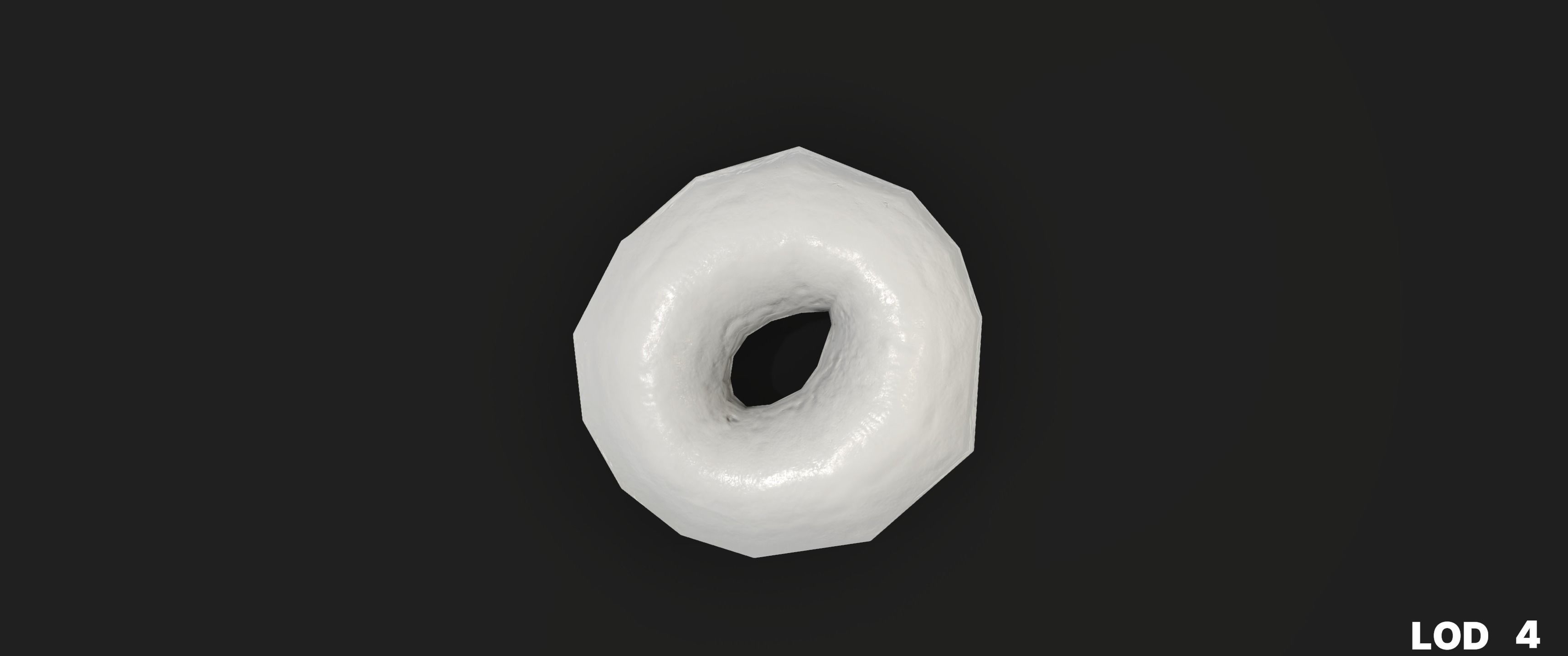 8k Glazed Doughnut - 5 Levels of Detail Low-poly 3D model_62